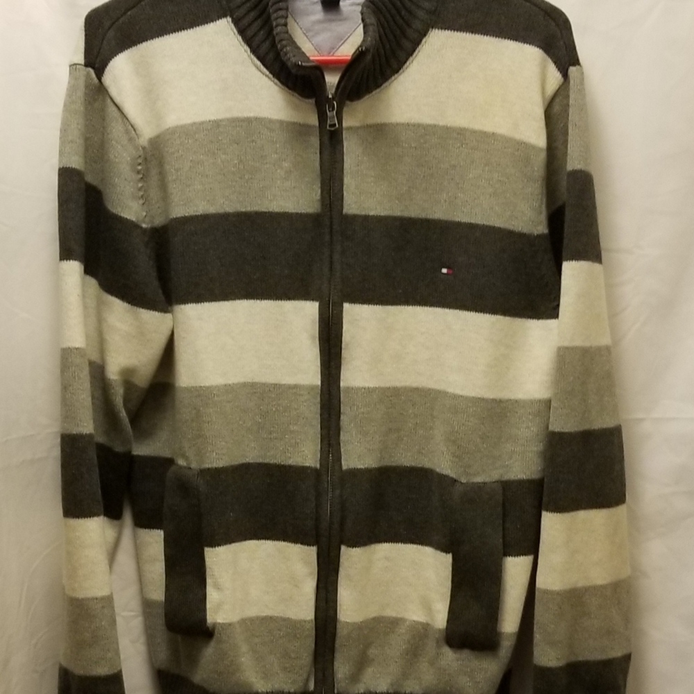Men's Lg Hilfiger Zip Up Sweater